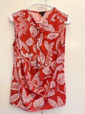 Ann Taylor Floral Twist-Front Sleeveless Cami